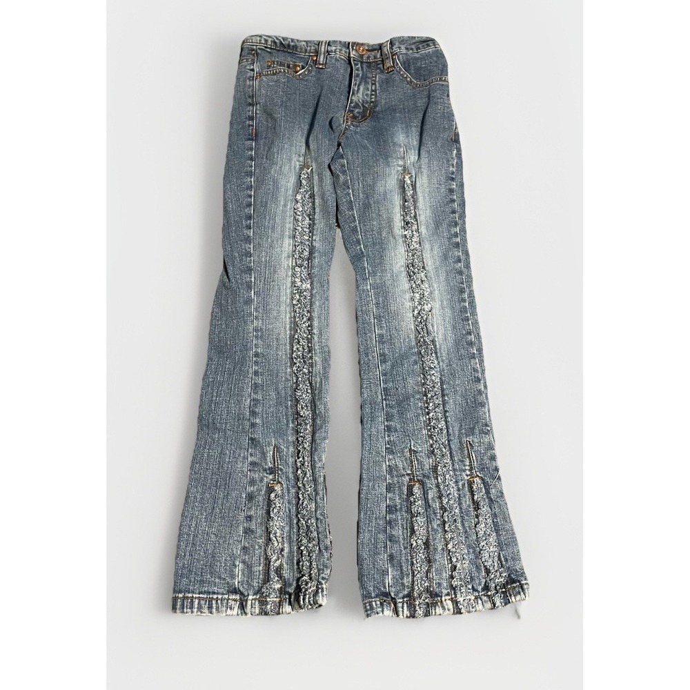 Pepe‎ Jeans London 90's Y2k  Size 7 Girls Flared Frayed Vintage Jeans